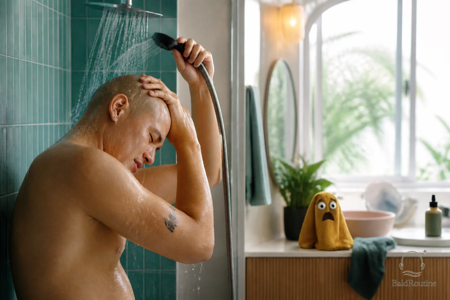 Cover image for Bald scalp feels tight after shaving? start with the rinse